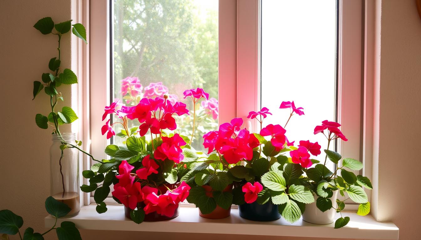 Pelargonie na parapecie w domu