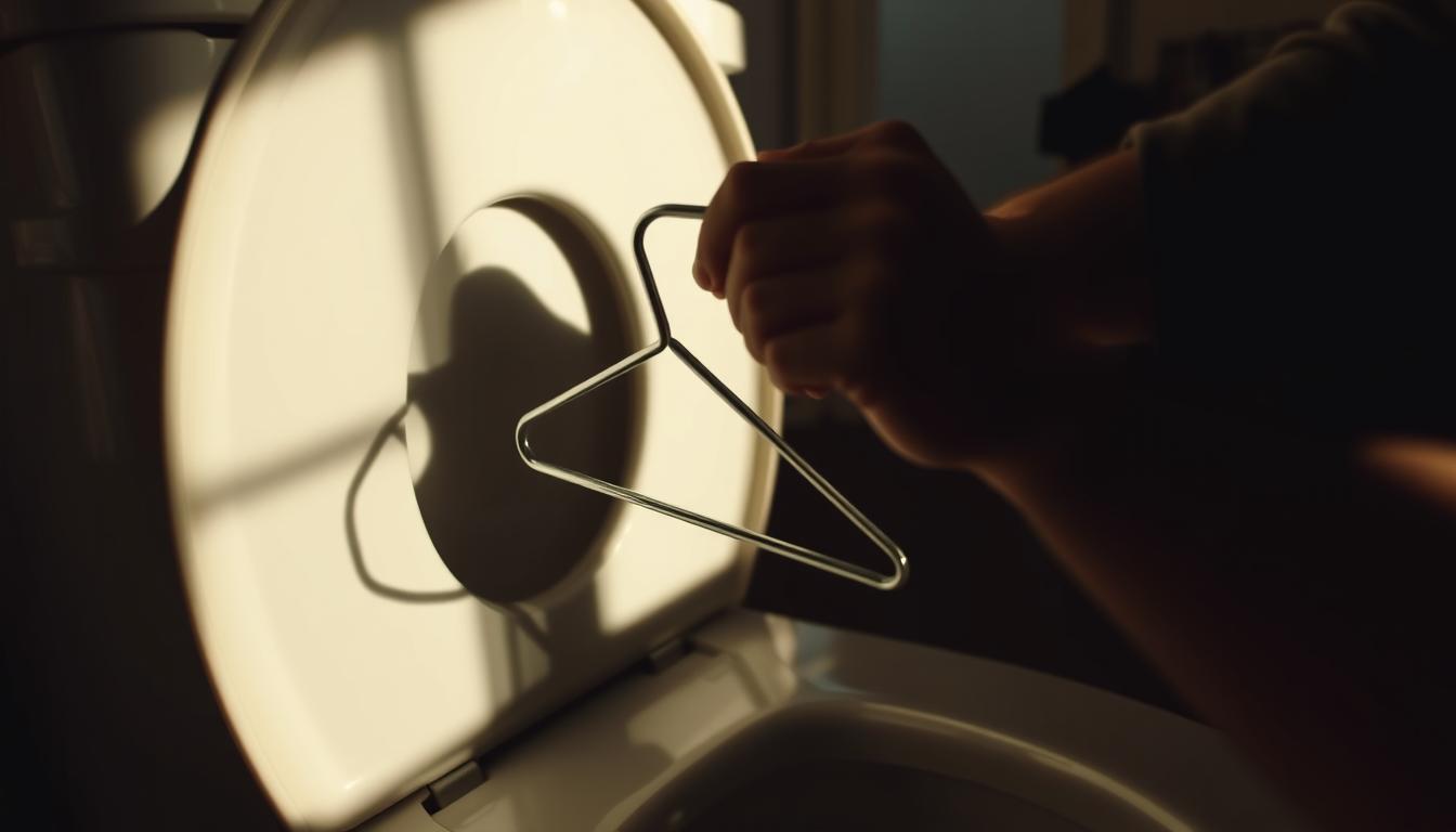 Jak odetkać toaletę wieszakiem